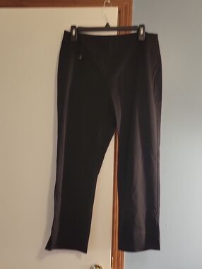 🎈 Slim Sation by Mutliples Women's Black Straight-Leg Ponte Pants Size 10